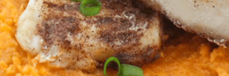 Torsk med sød kartoffelmos