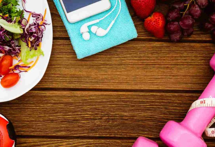 Frugt, grøntsager og træningsredskaber