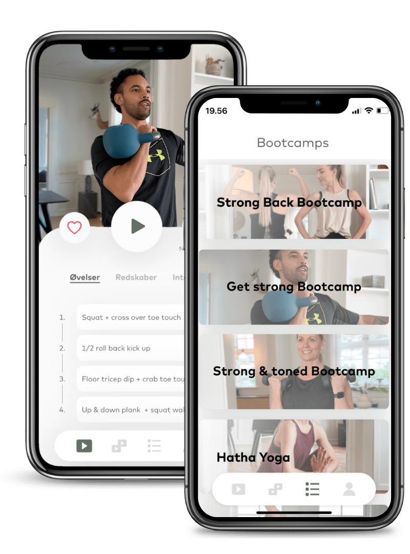 2 iphones viser mandlig træner og bootcamps